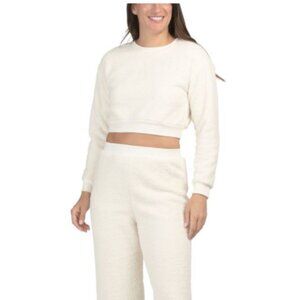 NWT SLEEPWEAR Lounge Ribbed Cozy Cropped Top and Pants Set Pajama